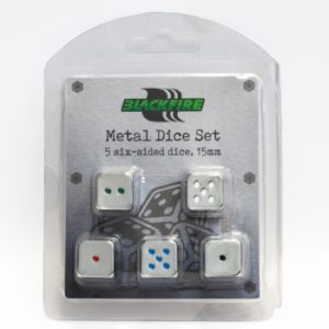 Blackfire Dice: D6 Metal Set (5 pcs.)